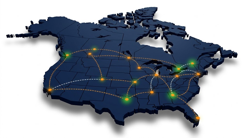 North America freight network map